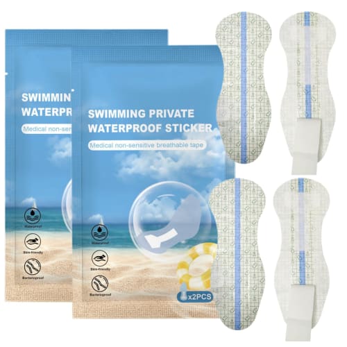 Swim Panty Liners | 4-Piece Menstrual Pads for Pool Use | Women's Private Patch Swim Panty Liners | Period Pads for Swimming, Safe, Waterproof, Femini