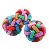 Забавные интерактивные игрушки Красочные Pet Doy Эластичный жевательный мяч Радужный цвет Резиновый колокольчик Звуковой мяч Круглый мяч с колокольчиком