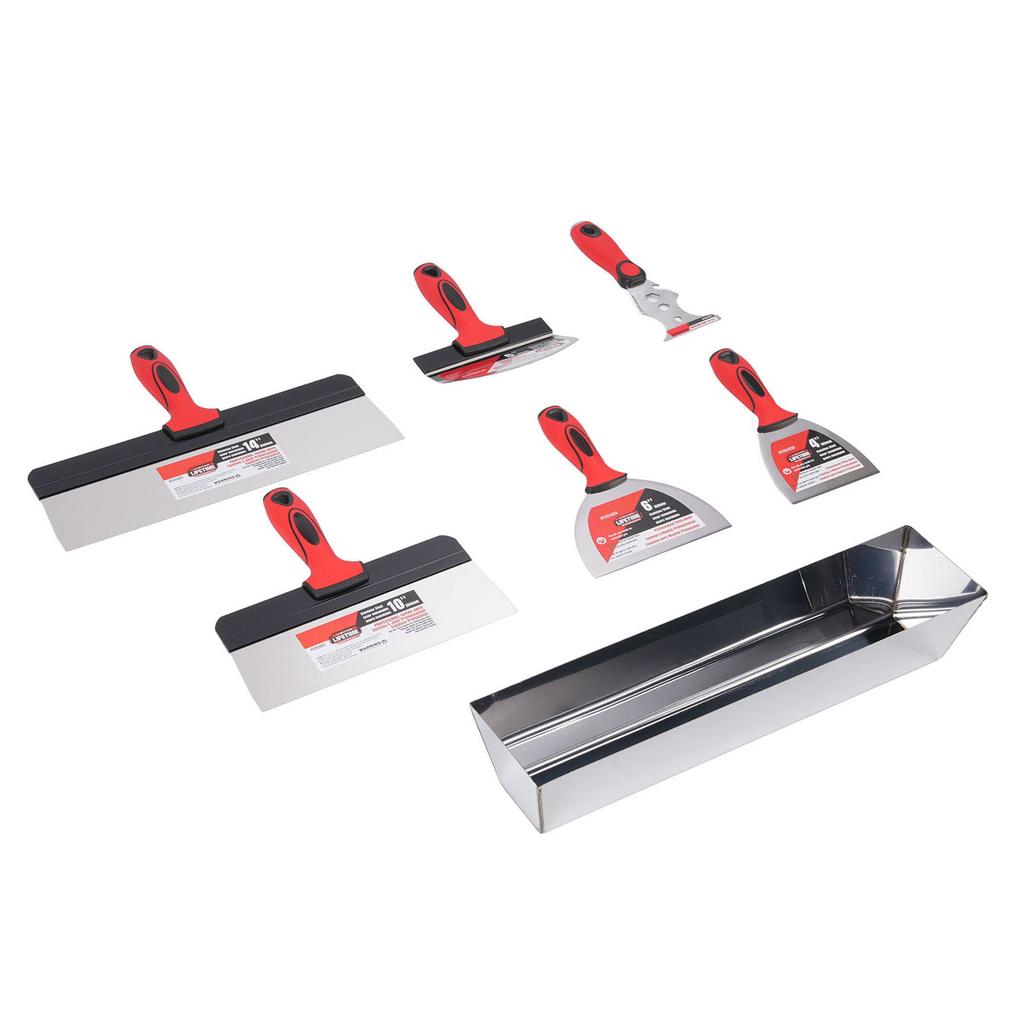Drywall Hand Tool Kit Stainless Steel Putty Taping Tools Paint Scraper 16 Inch Mud Pan Bucket Scoop
