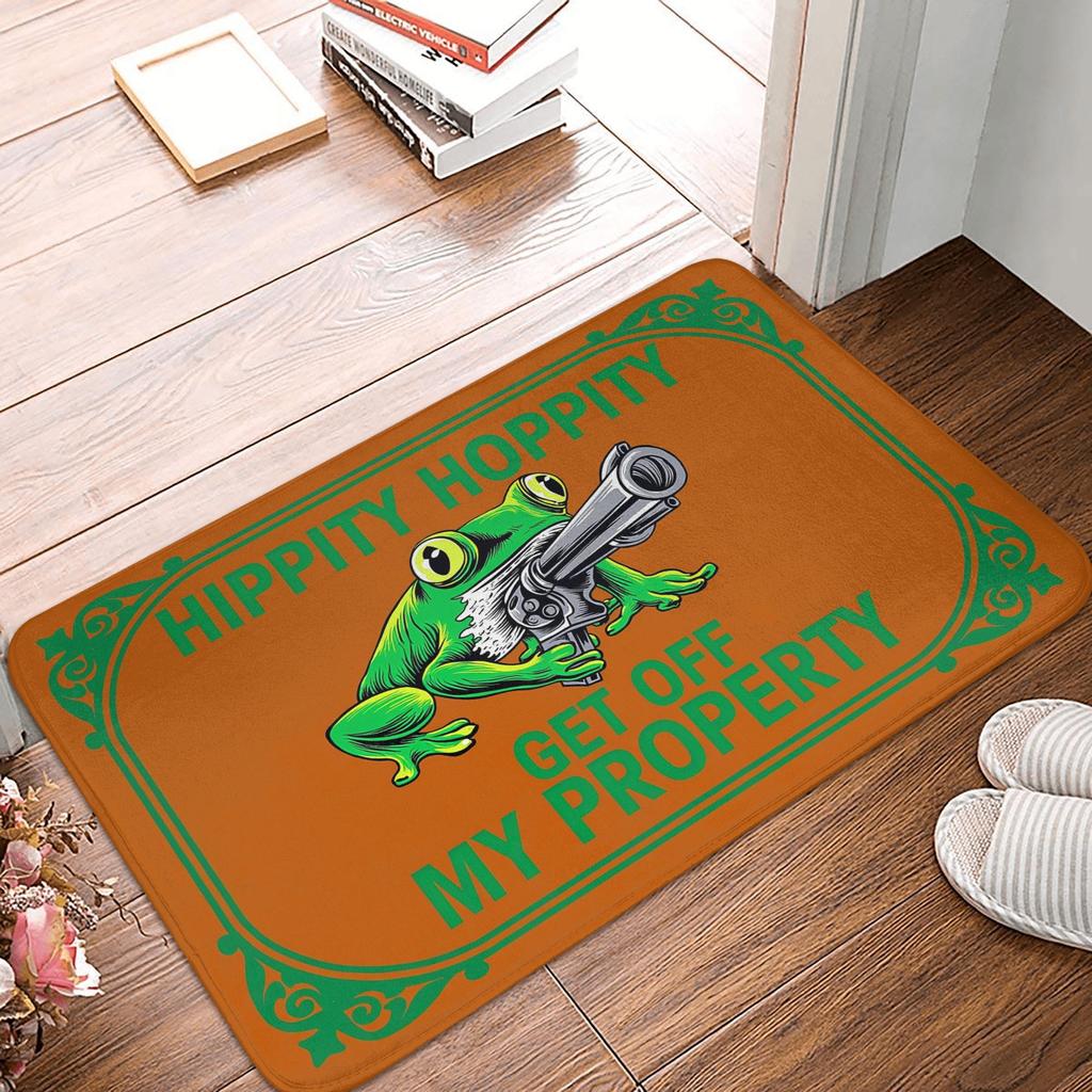 Hippity Hoppity Get Off My Property Front Door Floor Entrance Mat Outdoor Kitchen Bathroom Doormat Living Room Carpet Rug