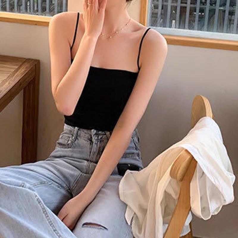 Женская мода летняя мягкая майка сексуальная бесшовная майка на тонких бретельках