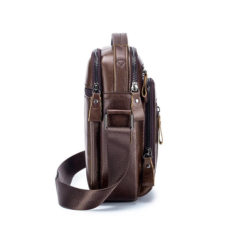 LAOSHIZI Мужская сумка через плечо из натуральной кожи, винтажная сумка-мессенджер из воловьей кожи для мужчин, маленькая повседневная сумка