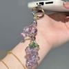 Elegant Crystal Grape Phone Chain Green Gradient Beads Woven Pendant Grape Cluster Pendant  Gifts