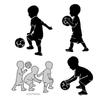 3 футбола дети играют в футбол дизайн стиль металлические трафареты DIY Скрапбукинг трафарет для тиснения бумага ремесло шаблон альбома