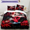 3pcs Duvet Cover Set (1*Duvet Cover + 2*Pillowcase, Without Core), Harley Quinn Joker Print Soft All‑Season Bedding Set, Home Bedroom Decor Gift