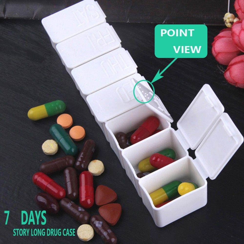 Pill Organizer Tablet Case Container Organizer 7 Day Weekly Pill Storage Box Pill Case Braille