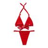 2Pcs/Set Women Bikini Set Halter Padded Wireless Bikini Bra High Waist Swimming