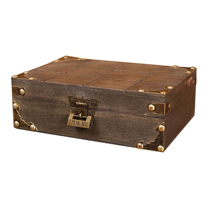 Luxury Wooden Organizer Box With Lock For Desk Storage And Living Room Decor