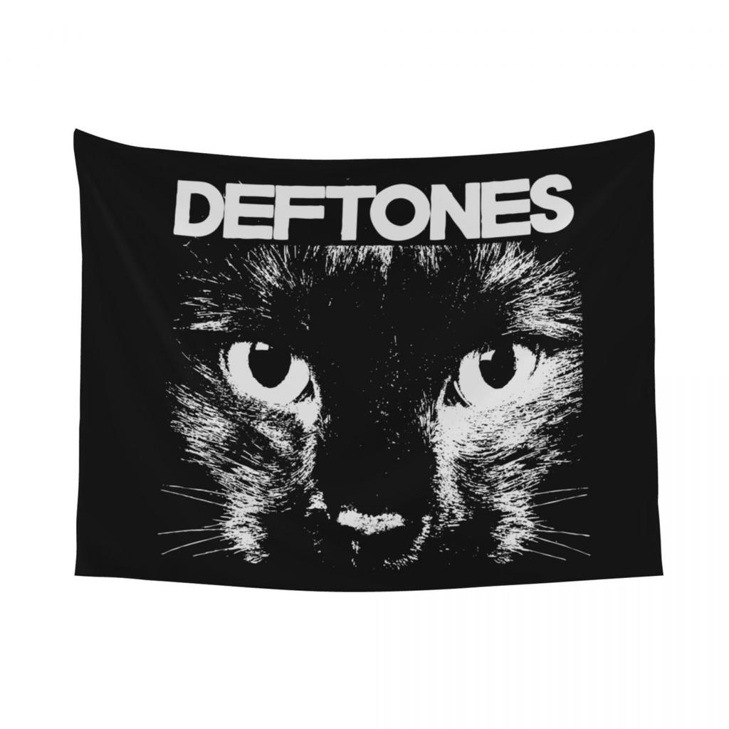 Deftones Кот Гобелен Настенный Полиэстер Настенный Гобелен Панк Хип-Хоп Фэнтези Покрывало Ковер Комната Домашний Декор Коврик для Йоги