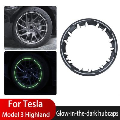Для Tesla Model 3 Highland ступица колеса защитное кольцо светящийся полукомплект колпак ступицы новая модель 3 автомобильные аксессуары