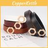 Leather Pu Trendy Waist Belt Women Flower Shaped Alloy Buckle Outdoor Decoration
