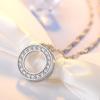 925 Sterling Silver Halo of Love Pendant Necklace, Micro-Paved Korean Fashion Jewelry