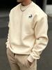 Unisex Loose Crew Neck Top, Casual Pullover Sweatshirt with Ribbed Details for Weekend Trips and Daily Casual Style