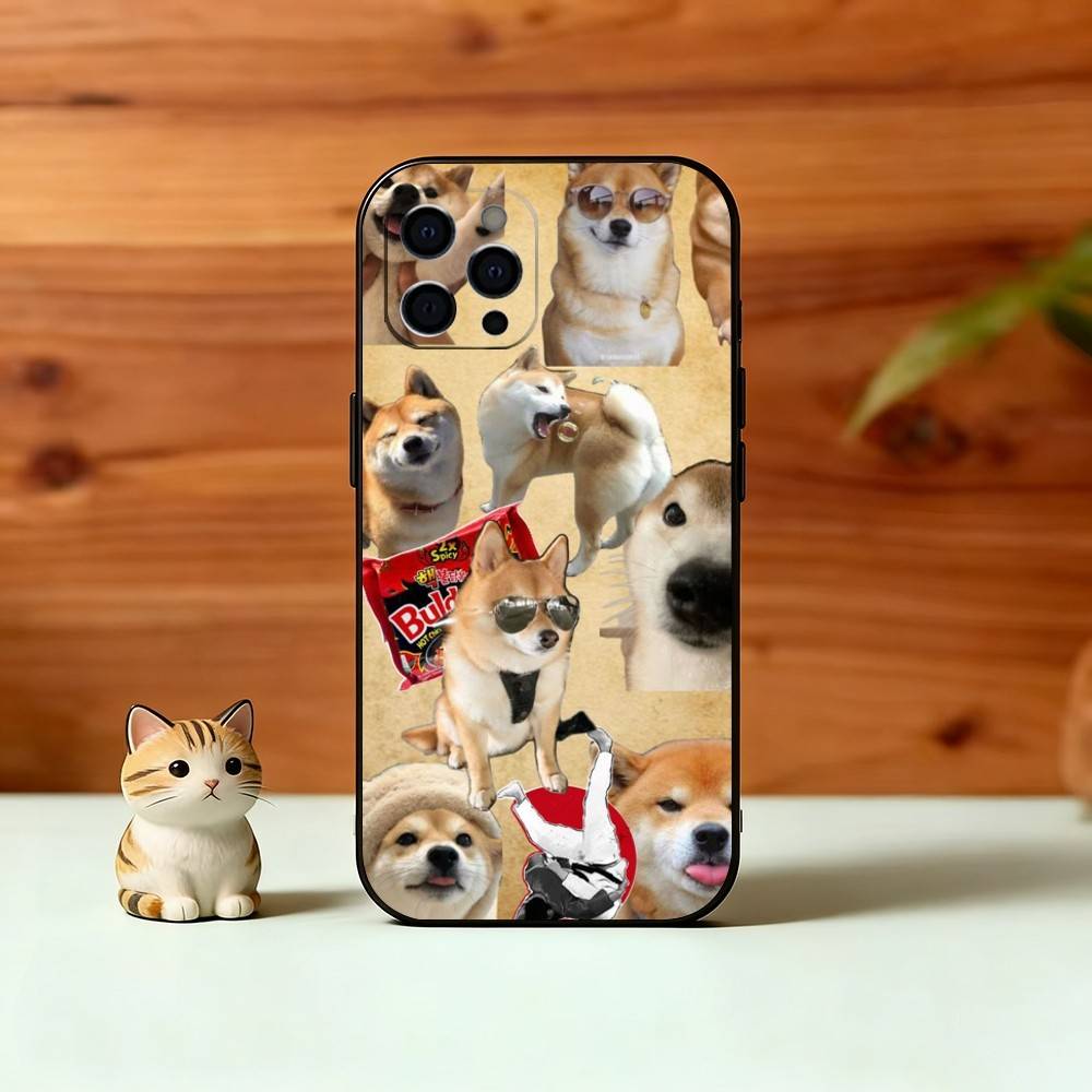 Чехол для телефона Shiba Inu для iPhone 17, 16, 15, 14, 13, 12, 11 Plus, Pro Max, Другие Мягкий Черный Чехол