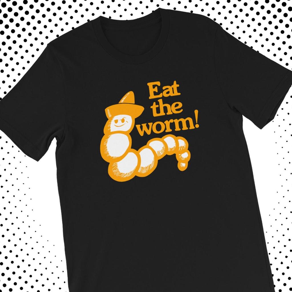 Футболка Eat The Worm Retro Tequila — Забавная мексиканская футболка для питья мескаля в винтажном стиле Guns Roses Rock Подарок