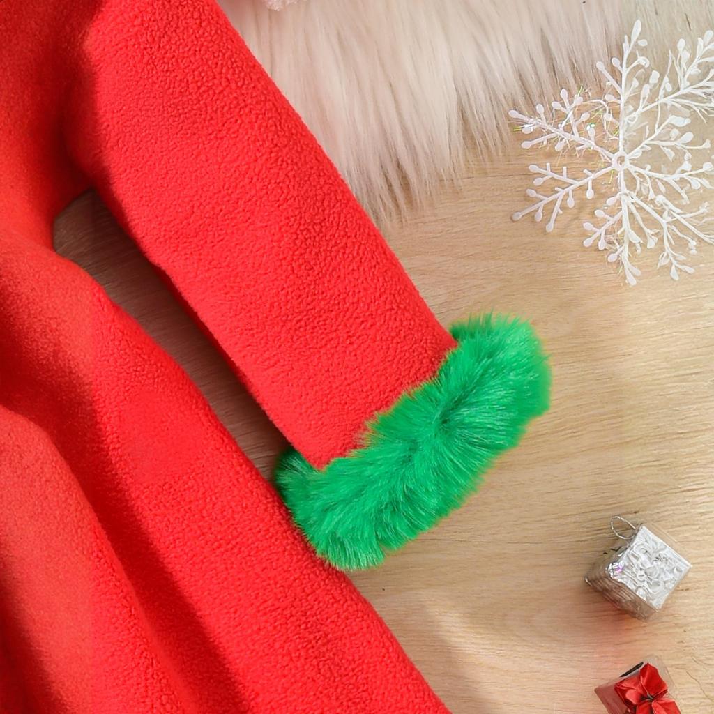 Girls Christmas Party Faux Patchwork Dress Costume