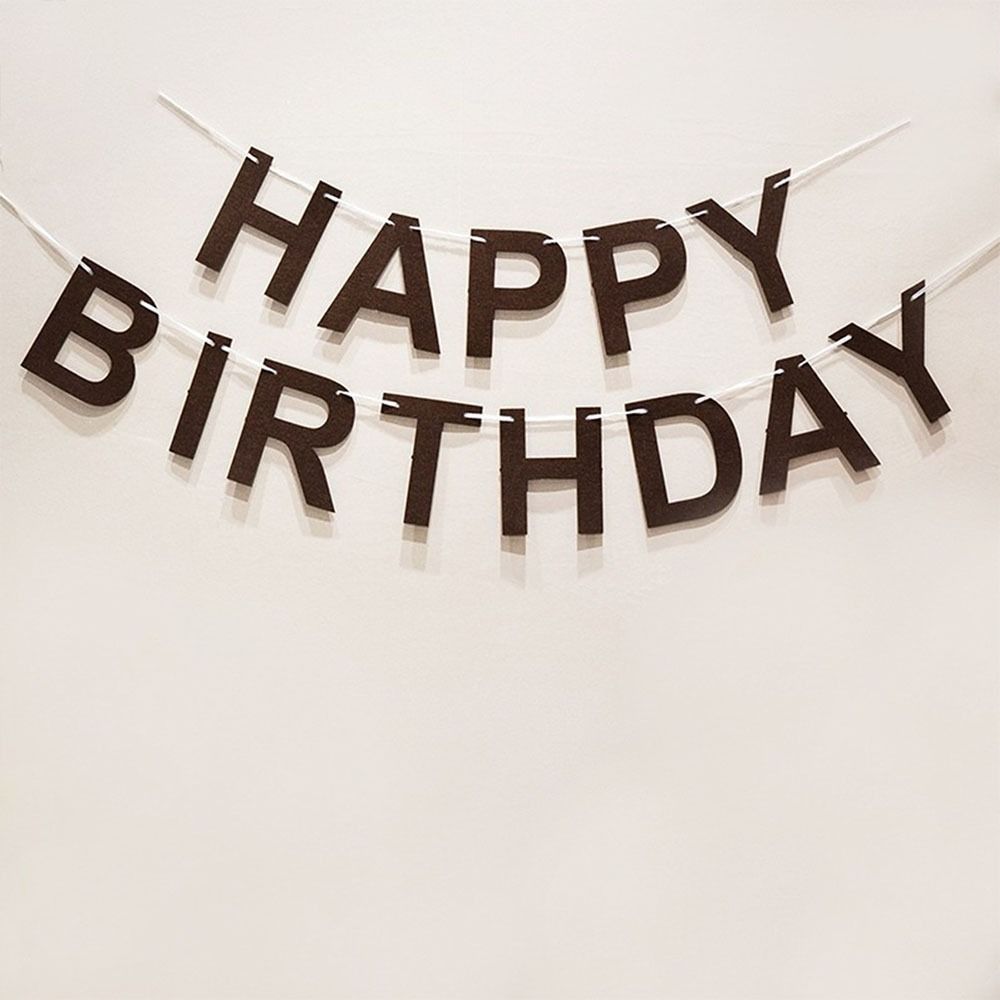 Ретро войлочный баннер на день рождения Меховой шар Коричневый флажки Креативный войлочный цифровой декор для вечеринки на день рождения ADM