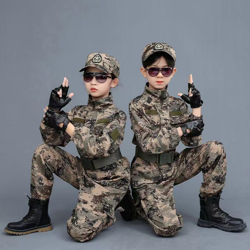 Детский камуфляжный комплект одежды для школы, военных тренировок и летнего лагеря
