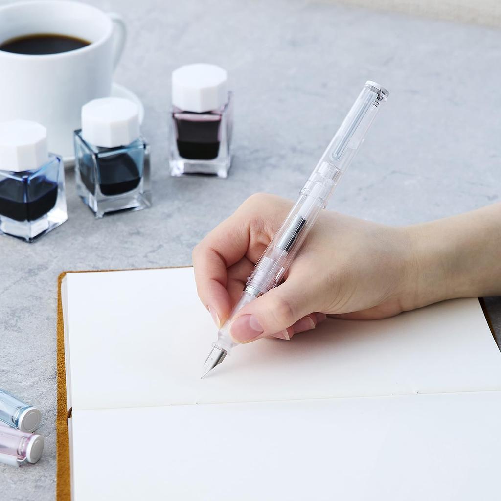 Sailor Fountain TUZU ADJUST Стеклянный кристалл Тонкий Подарок Сделано для Начинающих и для Ежедневного Использования Ручка, Белый, Перо, Упаковка, Япония, 11-0549-701,