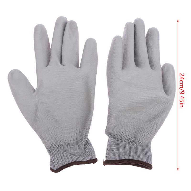 1 пара защитных рабочих антистатических перчаток с полиуретановым покрытием для ладоней, унисекс, дышащие противоскользящие перчатки для ремонта, принадлежности для плотников
