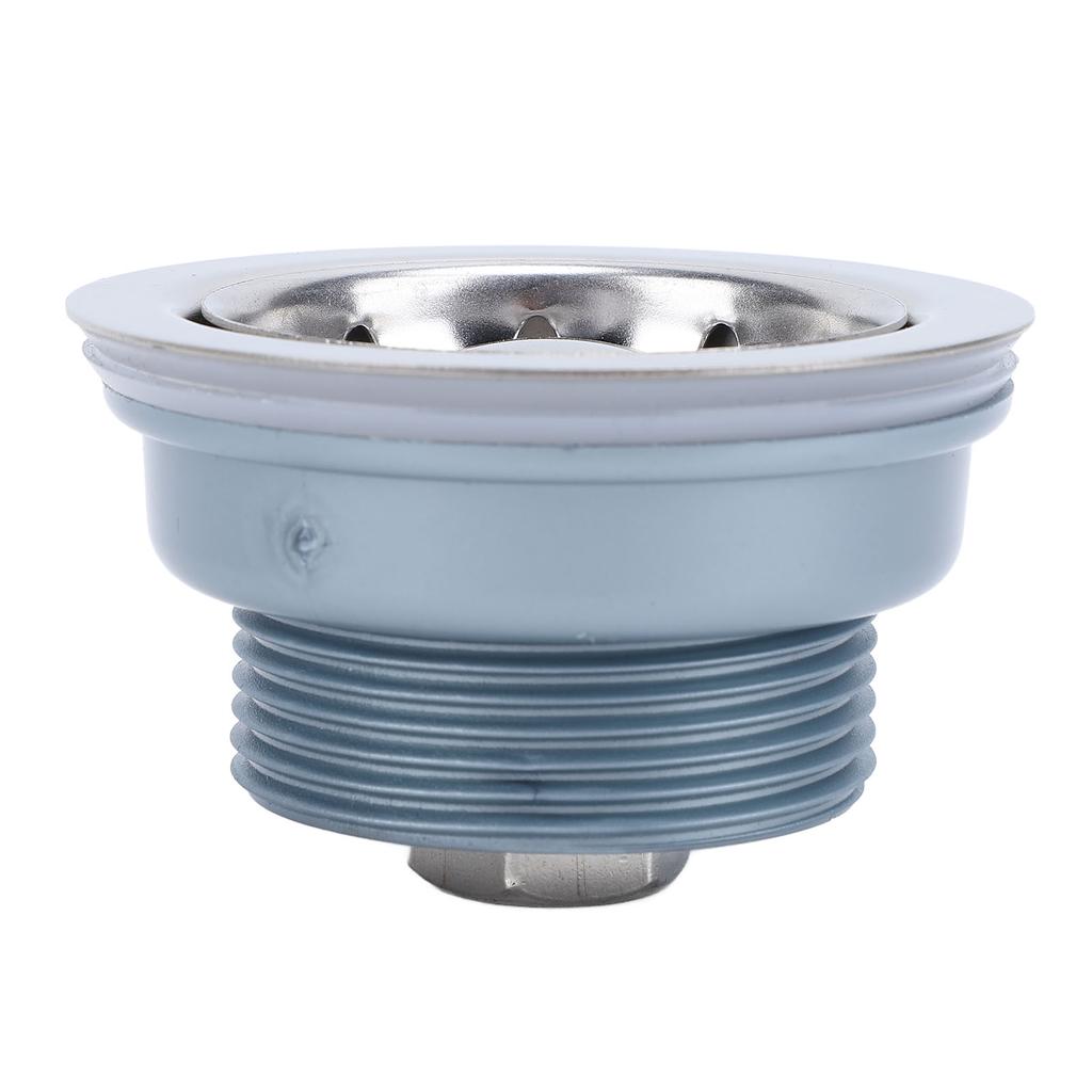 Sink Drain Assembly Mirror Polished RV Stainless Steel Kitchen Drain with Strainer Stopper for Sink with 52mm Opening