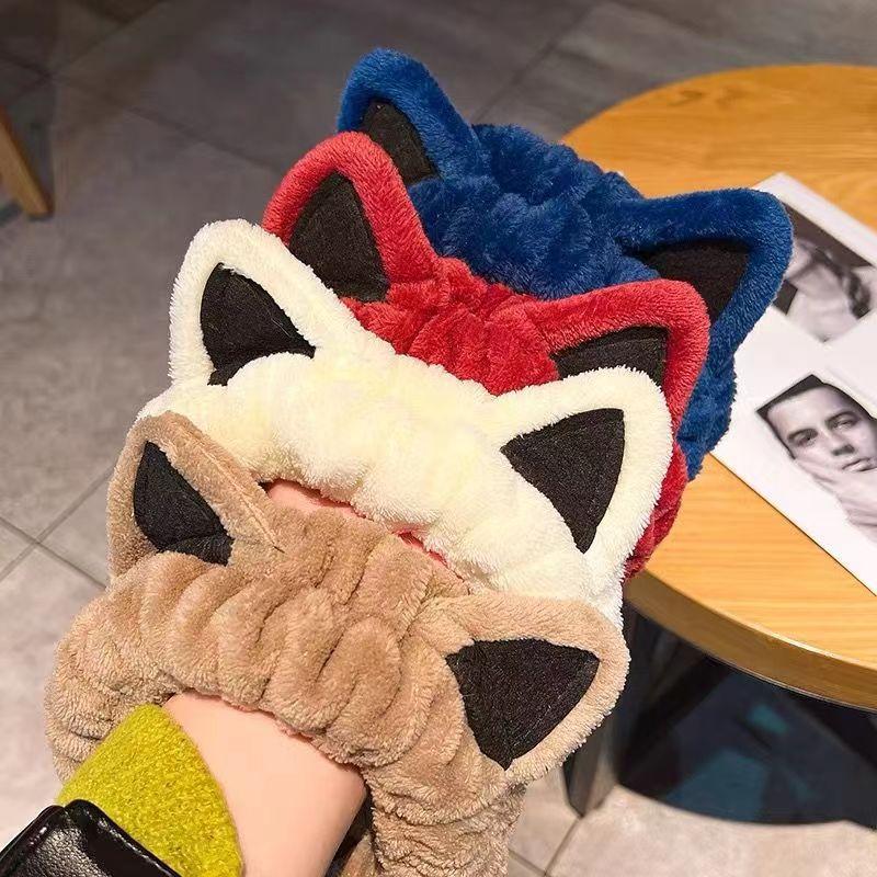 Флисовые повязки на голову для женщин, милые мягкие бантики для волос, повязка на голову, повязки для мытья лица, тюрбаны для макияжа, повязки, аксессуары для девочек