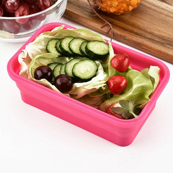 Силиконовый складной складной контейнер для обеда Bento Box, контейнер для хранения еды, салата
