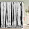 Водонепроницаемые тканевые шторки для душа Листья деревьев Белая береза Ванная комната Большие 240X180 3D-печать Декорация Шторка для душа Занавеска для ванны