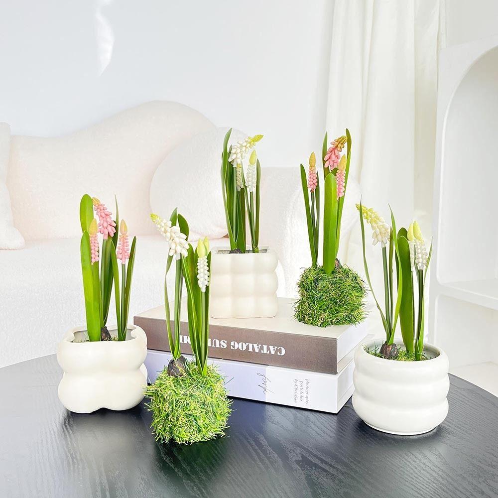 1Pcs Realistic Grape Hyacinth Bouquet Flower Arrangement Ornament Home Living Room Decor