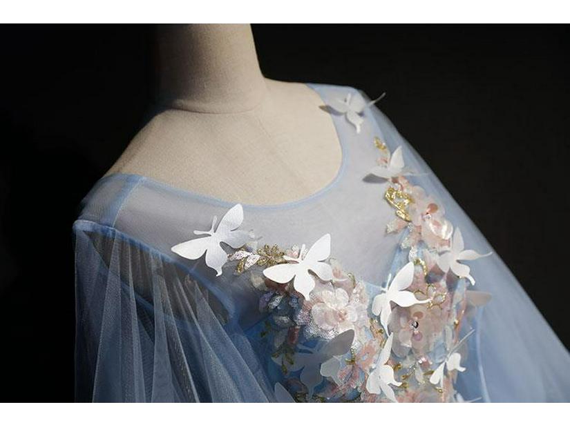 Красочное платье для сценического выступления из пряжи - Пышная юбка, Экзамен по искусству, Вечерняя одежда, Фотостудия, Свадьба, Приталенный силуэт