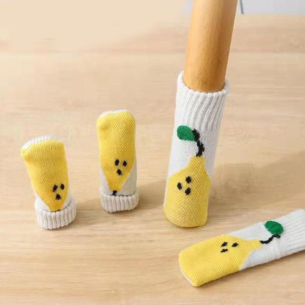 4Pcs/Set Non Slip Knitted Table Leg Cover Noise Reduction Chair Leg Protector Circumference 6-19cm