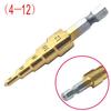 3Pcs/set 3-12mm 4-12mm 4-20mm HSS Straight Groove Step Drill Bit Titanium Coated Wood Metal Hole Cutter Core Drilling Tools Set