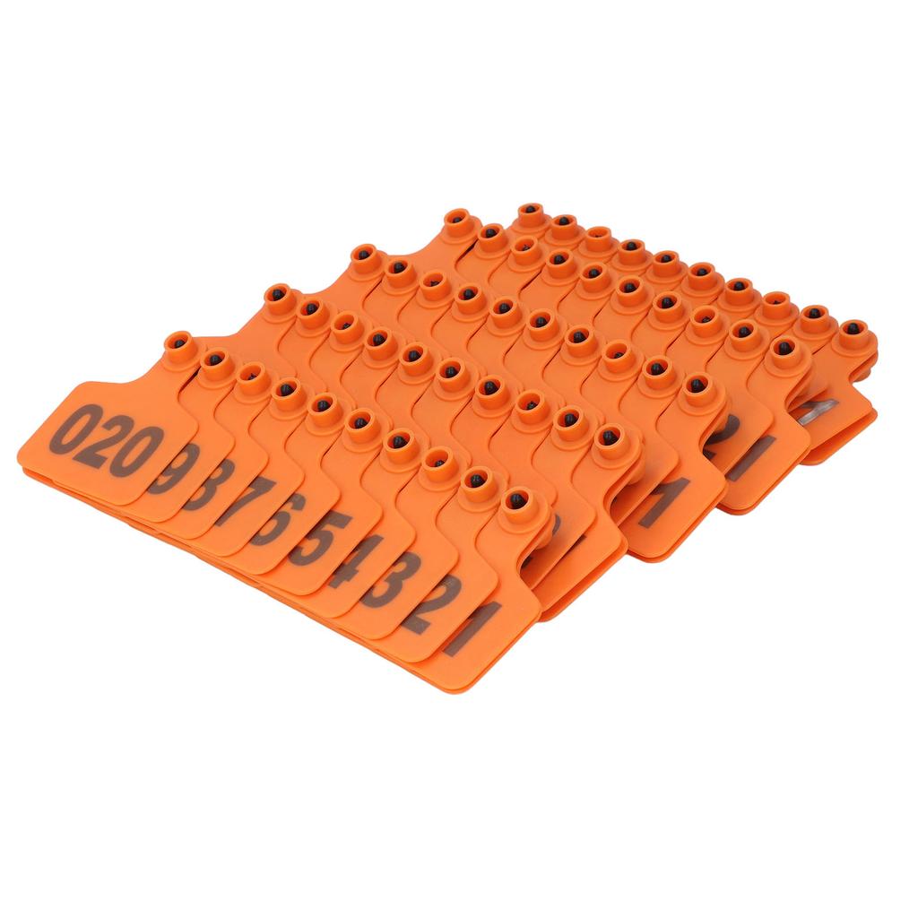 Animal Ear Tag Thick 01 To 100 Number Easy Identification Plastic Livestock Ear Tags for Cattle