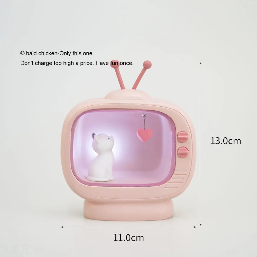 Кошачье сердце мини-телевизор фигурка украшение ночник для гостиной декор аксессуары девушка женщина подарок