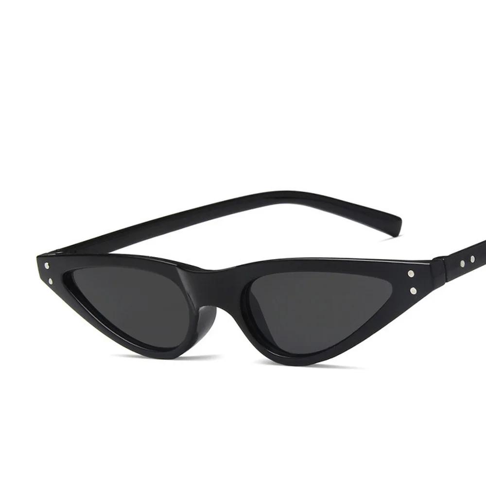 Солнцезащитные очки «кошачий глаз» Женская мода Ретро Маленькая оправа Солнцезащитные очки Винтажные Узкие Солнцезащитные очки Тренд UV400 Очки