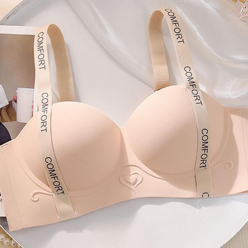 Бесшовный бюстгальтер с буквенным принтом, без стальных колец, женский удобный бюстгальтер со сборками, сексуальное регулируемое нижнее белье