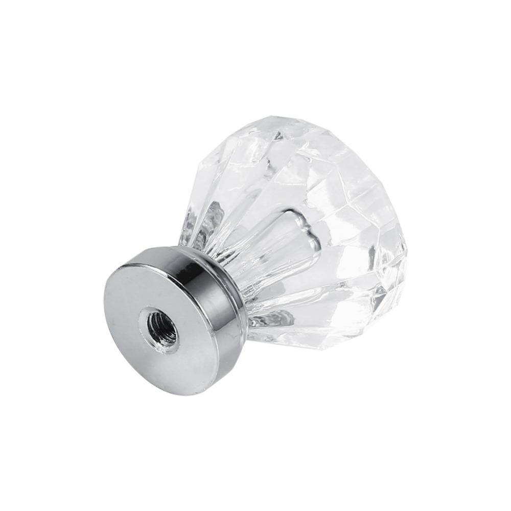 16pcs 25*30mm Cabinet Knobs Crystal Clear Glass Drawer Pulls Cabinet Handles Bathroom Cabinet