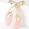 Women Enamel Shoes Brooch Pin Gold Tone Ballet Flats Brooches Wedding Gift Lapel