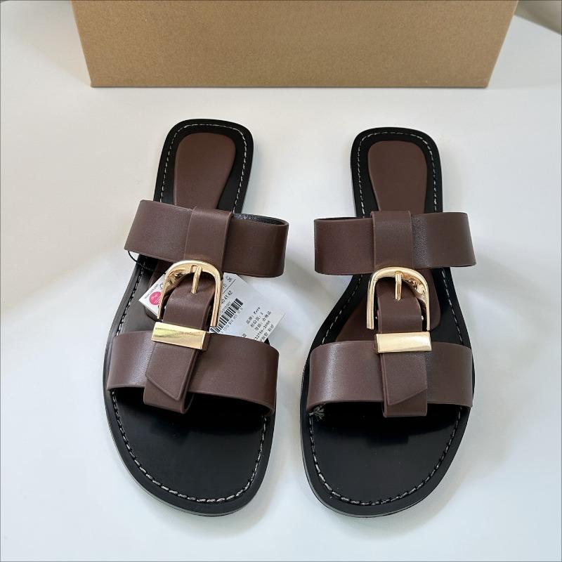 Soleist Женские летние плоские сандалии Модные с металлической пряжкой Ремешок Zapatos De Muje Бренд Открытый носок Повседневные пляжные римские сандалии для женщин