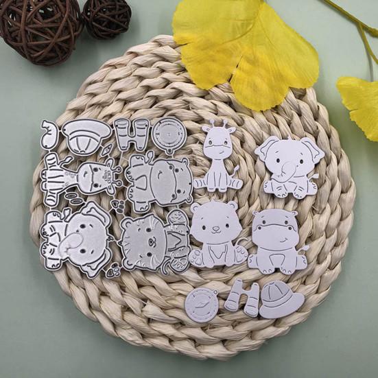 Металлический штамп для резки DIY, милый ручной работы в форме слона, кошки, собаки, тиснение, трафарет, штамп для поздравительной открытки