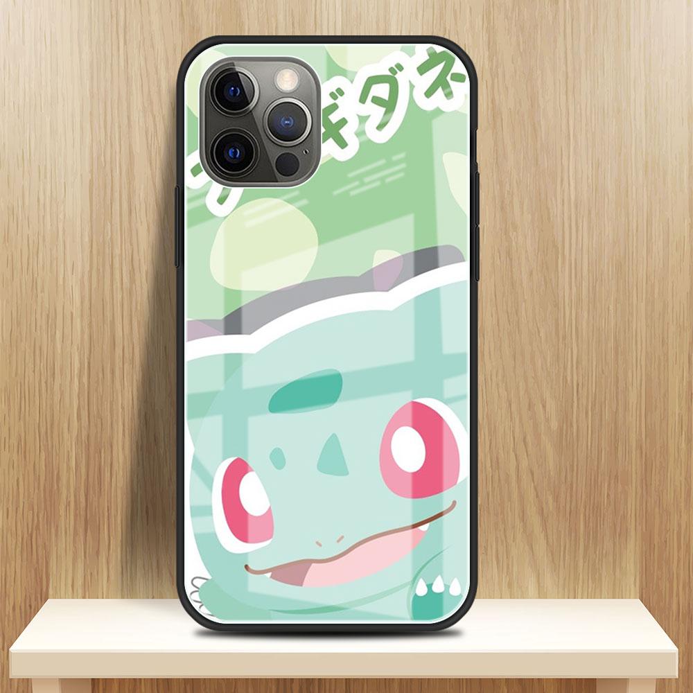Чехол из закаленного стекла для Apple iPhone 13 Pro Max 11 12 X XS XR SE 2020 7 8 Plus 6 6S Роскошный чехол для телефона Cute Pokemon EEvee Fundas