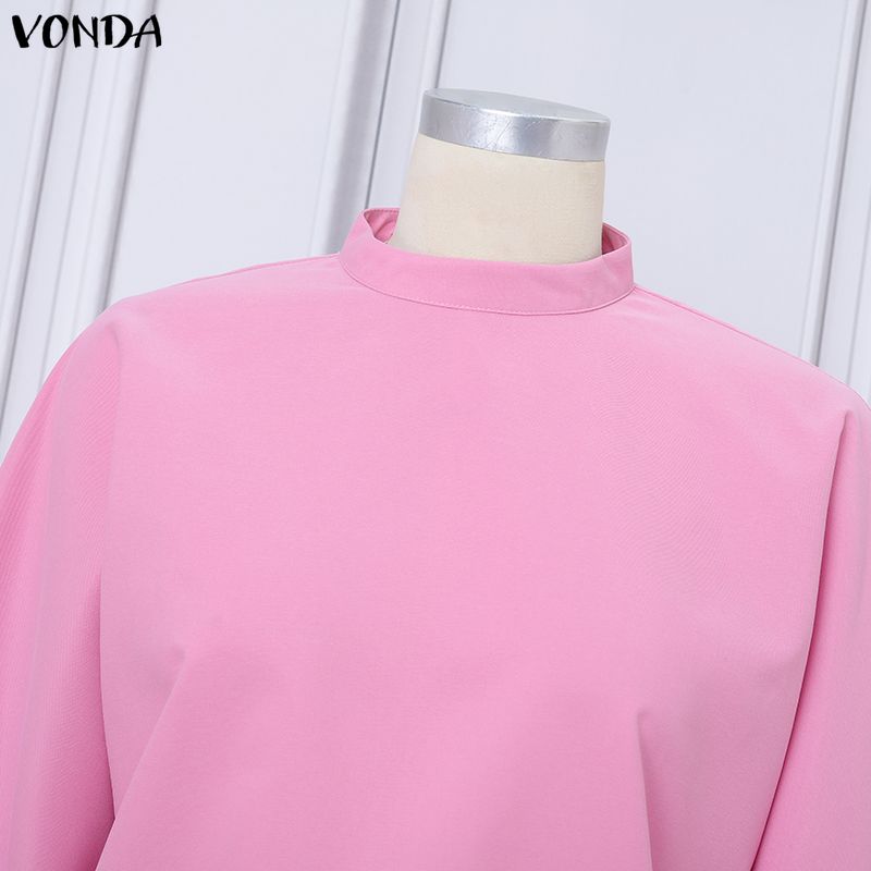 VONDA 2 шт. Женские блузки с длинным рукавом и юбки Повседневные элегантные комплекты из двух предметов