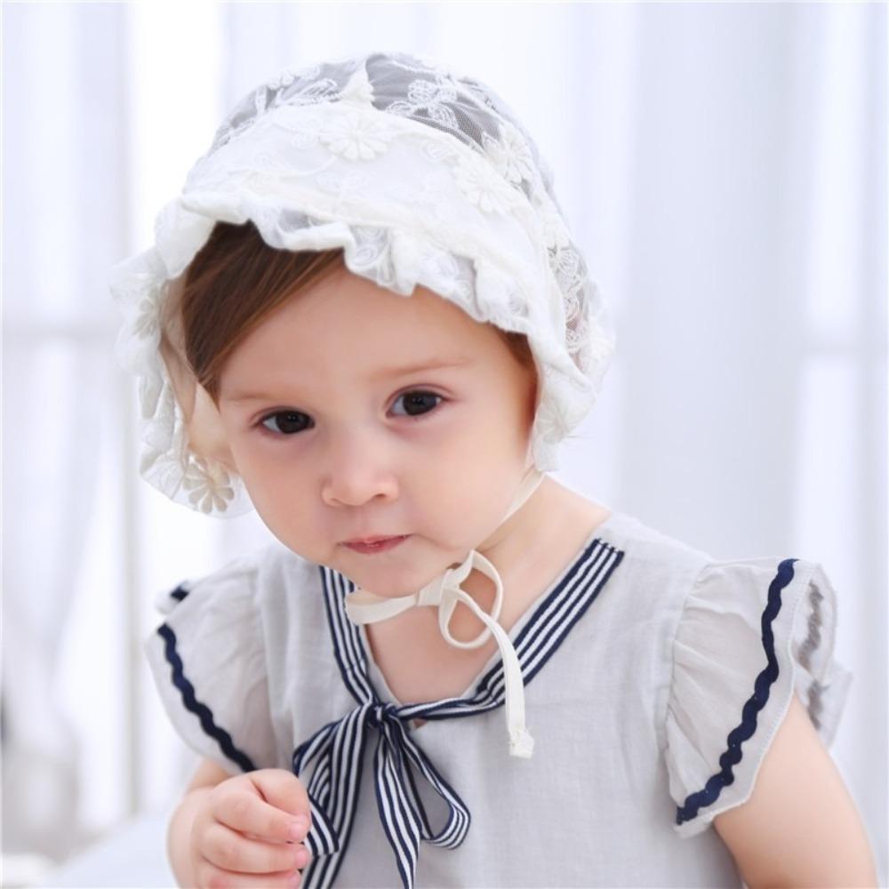 Princess Baby Lace Hat Flower Girl Sunhat Breathable Lace Ruffle Hat Newborn
