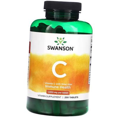 Витамин С с Шиповником, Vitamin C with Rose Hips 1000 Tabs, 250таб (36280219)