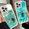 Чехол для телефона iPhone 17 Air 16E 15 16 Pro Max Летняя Морская Черепаха Милый Чехол 14 Plus 13 12 Mini Мягкий Силиконовый Чехол Fundas