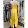 Модное сексуальное вечернее платье без рукавов для женщин, летнее отпускное платье А-силуэта с открытой спиной, повседневные длинные платья для женщин, винтажное нестандартное желтое платье с высокой талией 26205