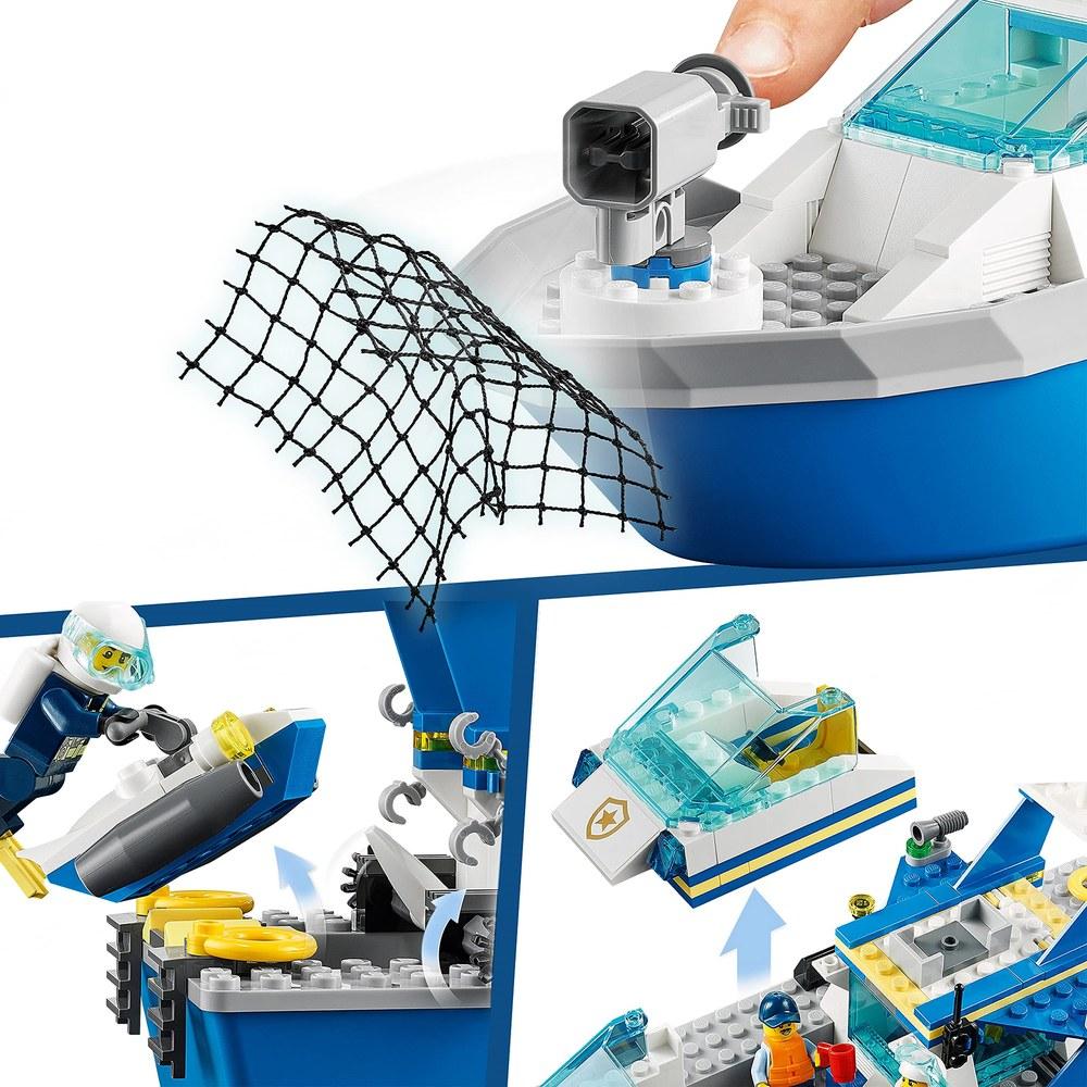 Конструктор LEGO City Патрульный катер полиции 60277 Игровой набор с блоками Подарок Полицейский катер для мальчиков и девочек от 5 лет