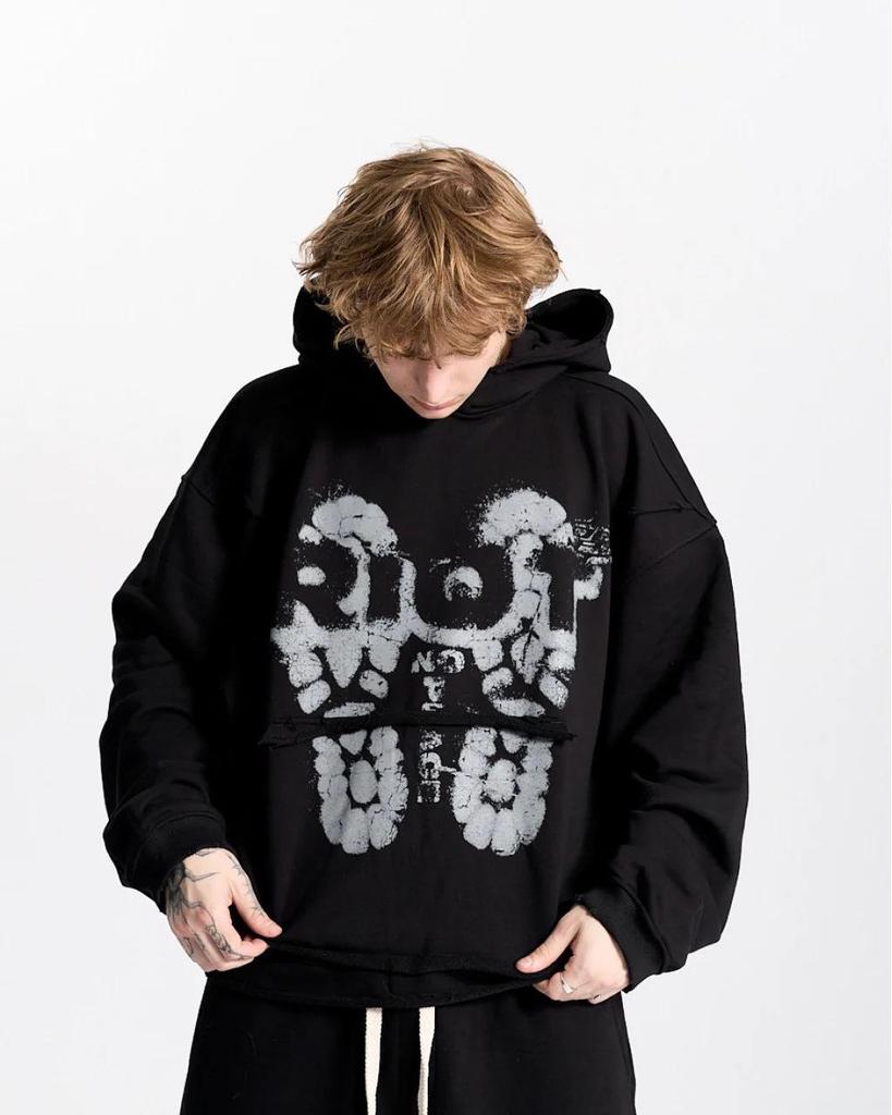 2025 Cross-Border Hooded Cardigan: Unisex Dark Print Streetwear Sweatshirt