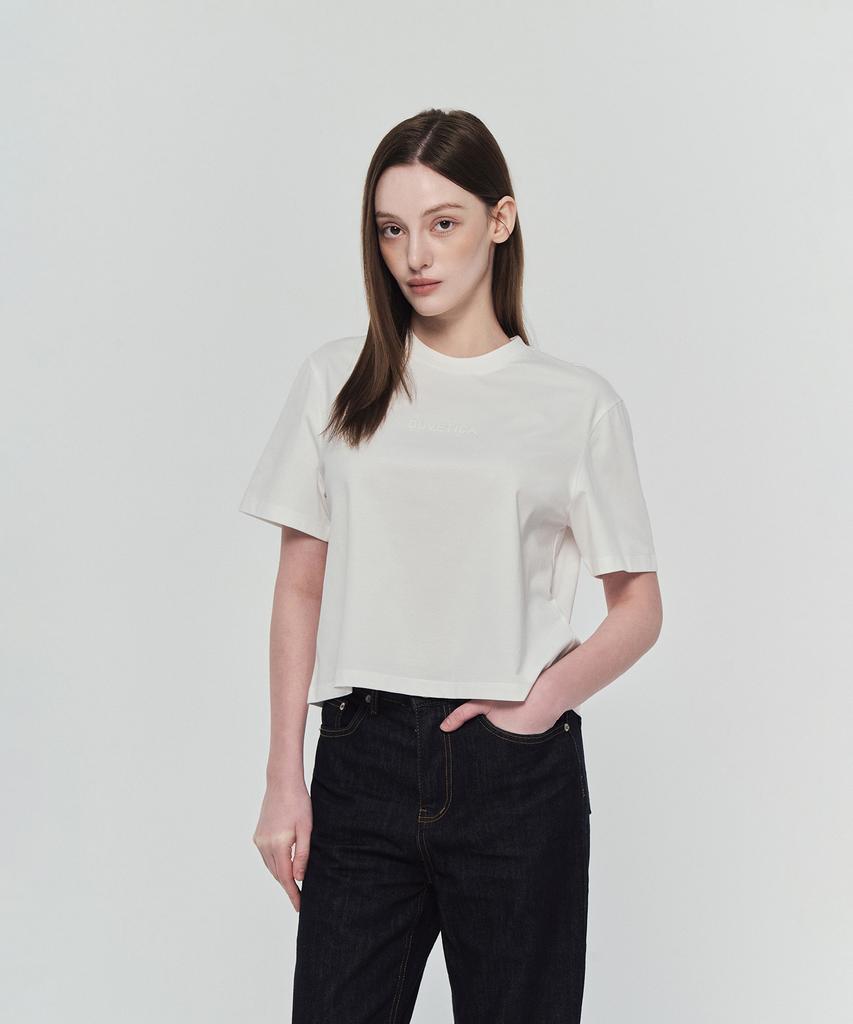 DUVETICA Mirasol Crop (Светлый слоновой кости) (Женская футболка с коротким рукавом)