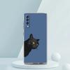 Милый чехол с изображением черного кота для Samsung A54 A52 A50 A70 A30 A40 A20S A20E A02S A12 A14 A22 A42 A72 A34 A32 5G A04s, прозрачный чехол